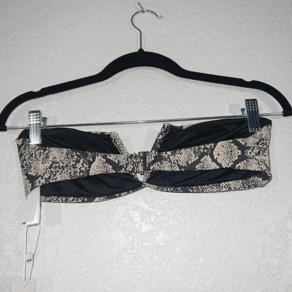 NWT Andie Snakeskin Gray The Scala Swimsuit Top Size Small - Picture 7 of 8